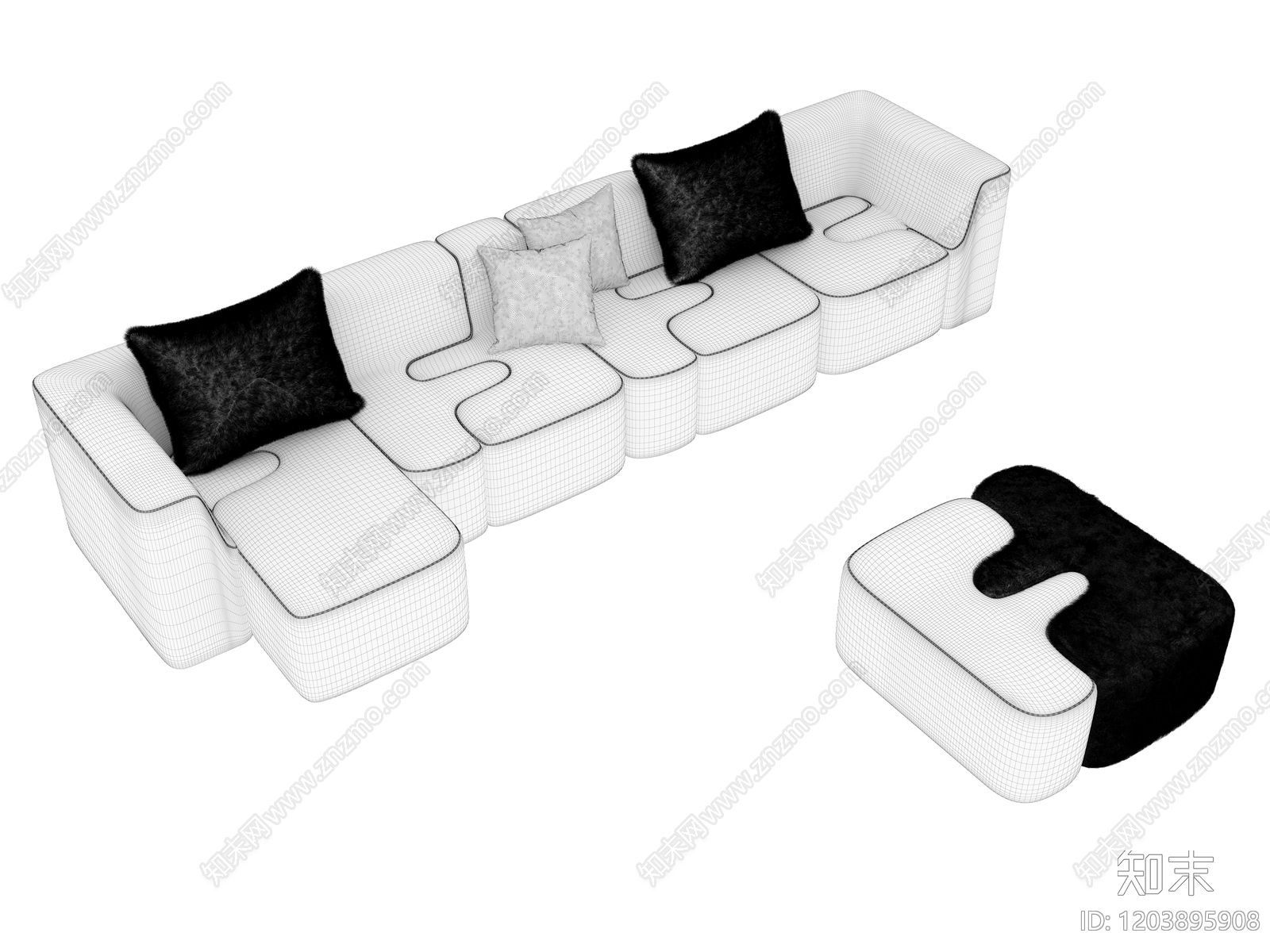 意式轻奢沙发组合3D模型下载【ID:1203895908】