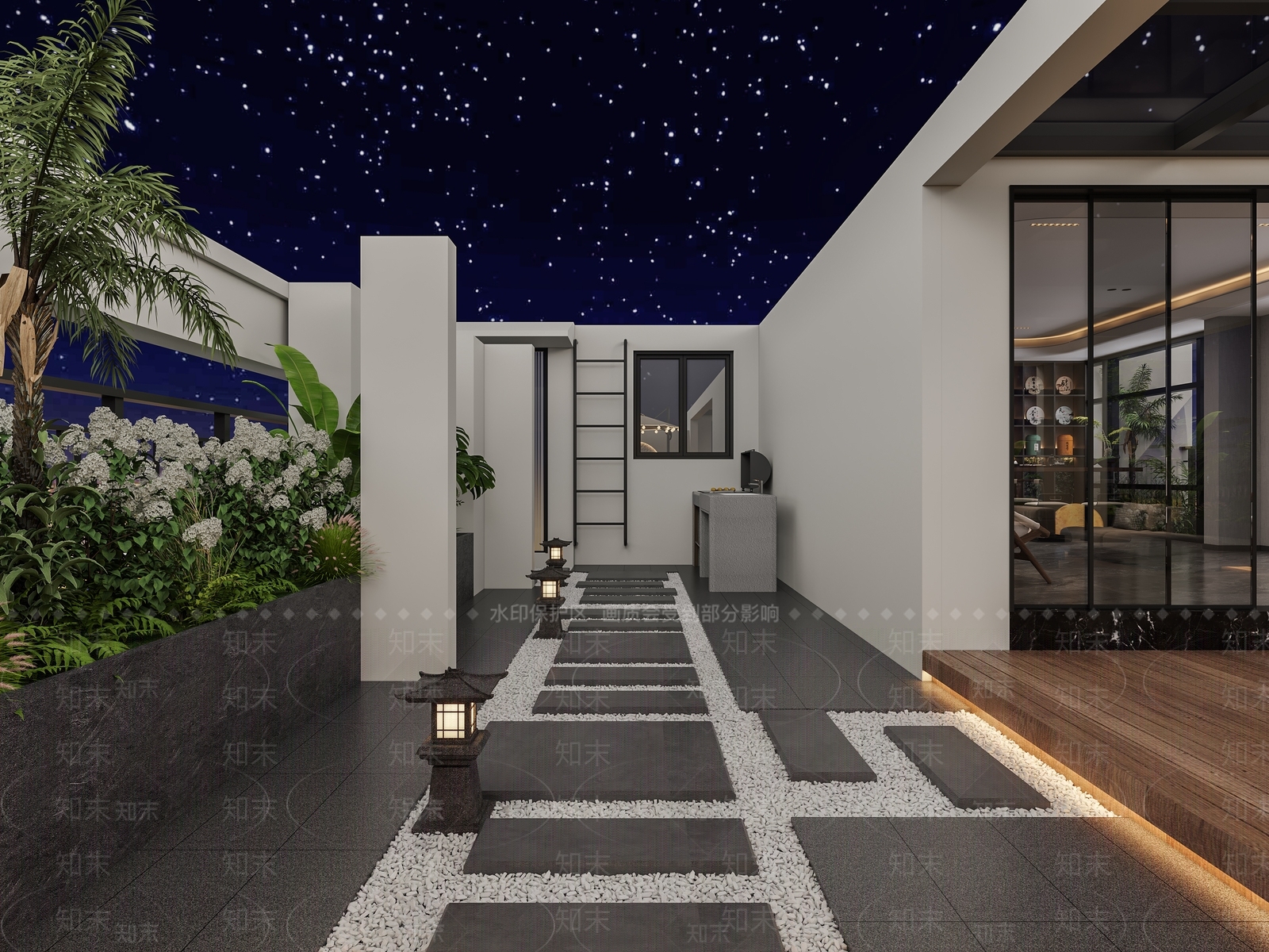 现代轻奢阳台3D模型下载【ID:1203896700】