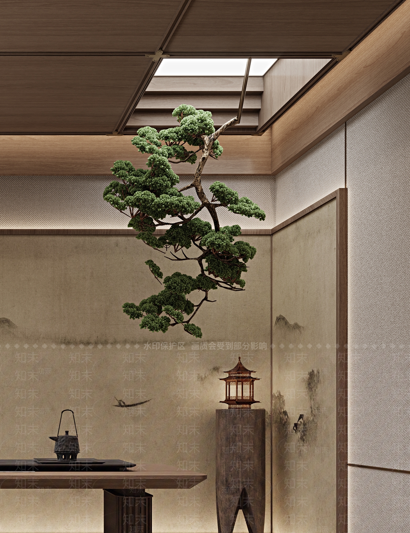 新中式茶室3D模型下载【ID:1203897318】