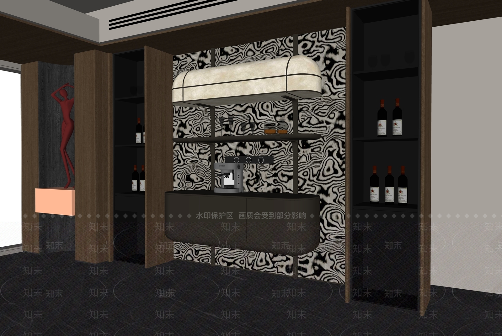 意式餐边柜SU模型下载【ID:1203942364】
