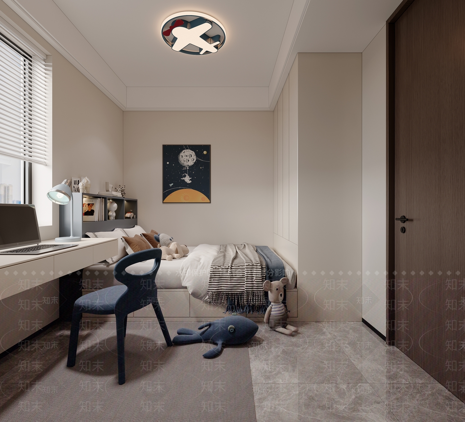 现代榻榻米卧室3D模型下载【ID:1203900821】