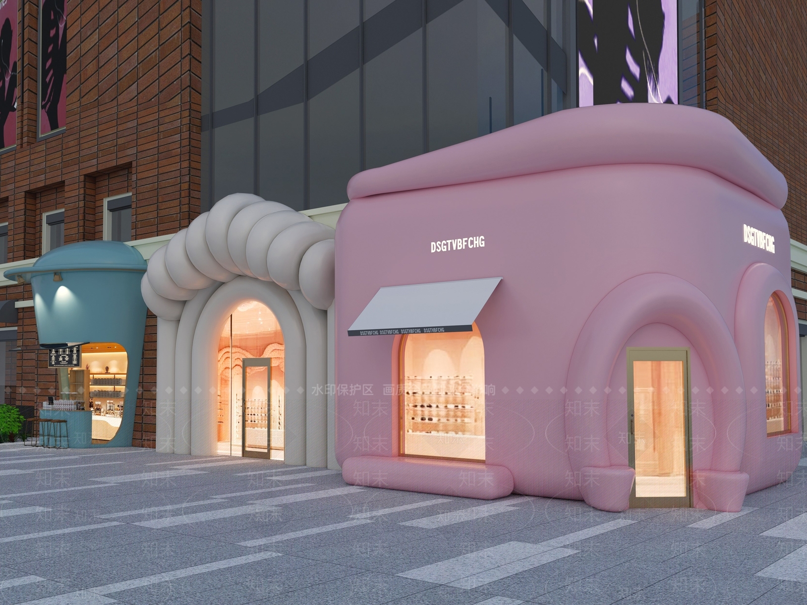 现代奶油奶茶店SU模型下载【ID:1203901753】