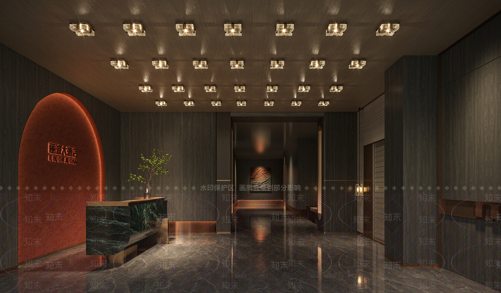 新中式侘寂中餐厅3D模型下载【ID:1203902851】