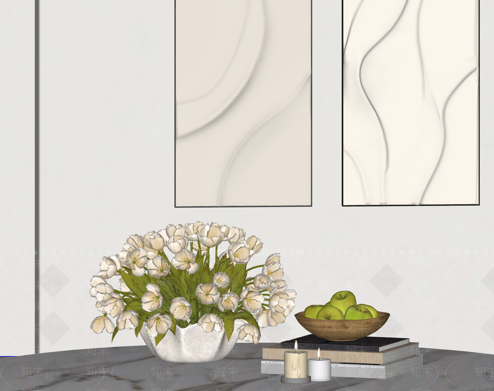 现代法式摆件组合SU模型下载【ID:1203904073】