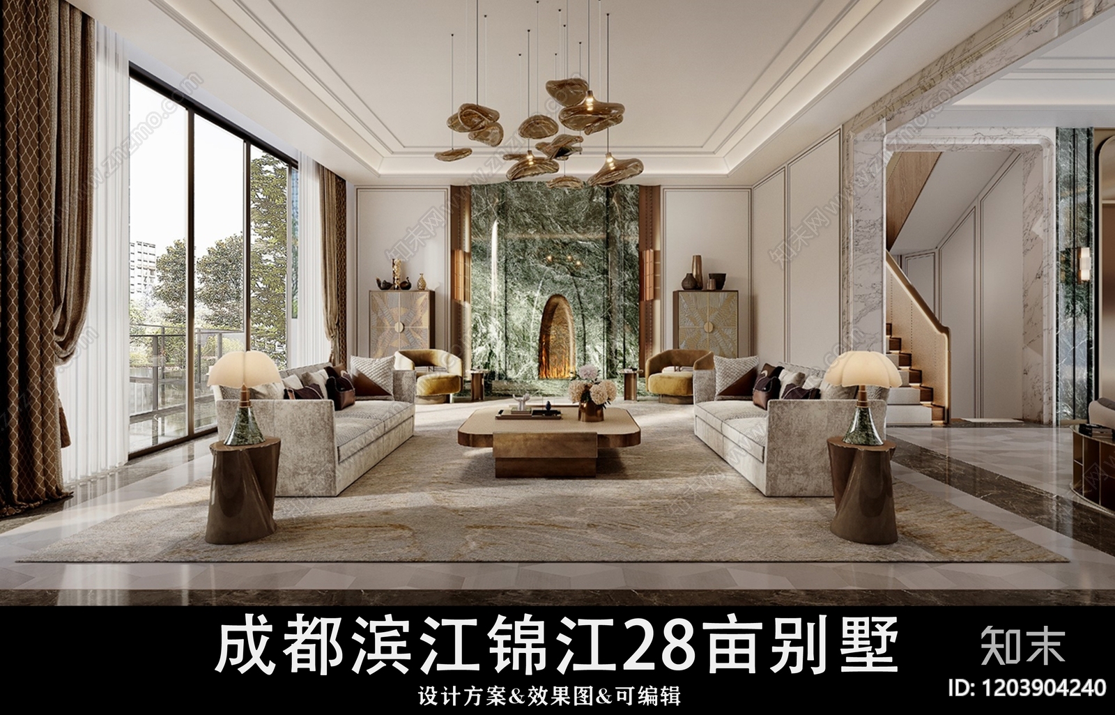 现代轻奢别墅下载【ID:1203904240】