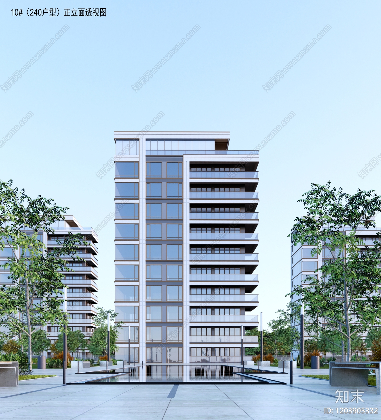 现代住宅楼建筑施工图下载【ID:1203905332】