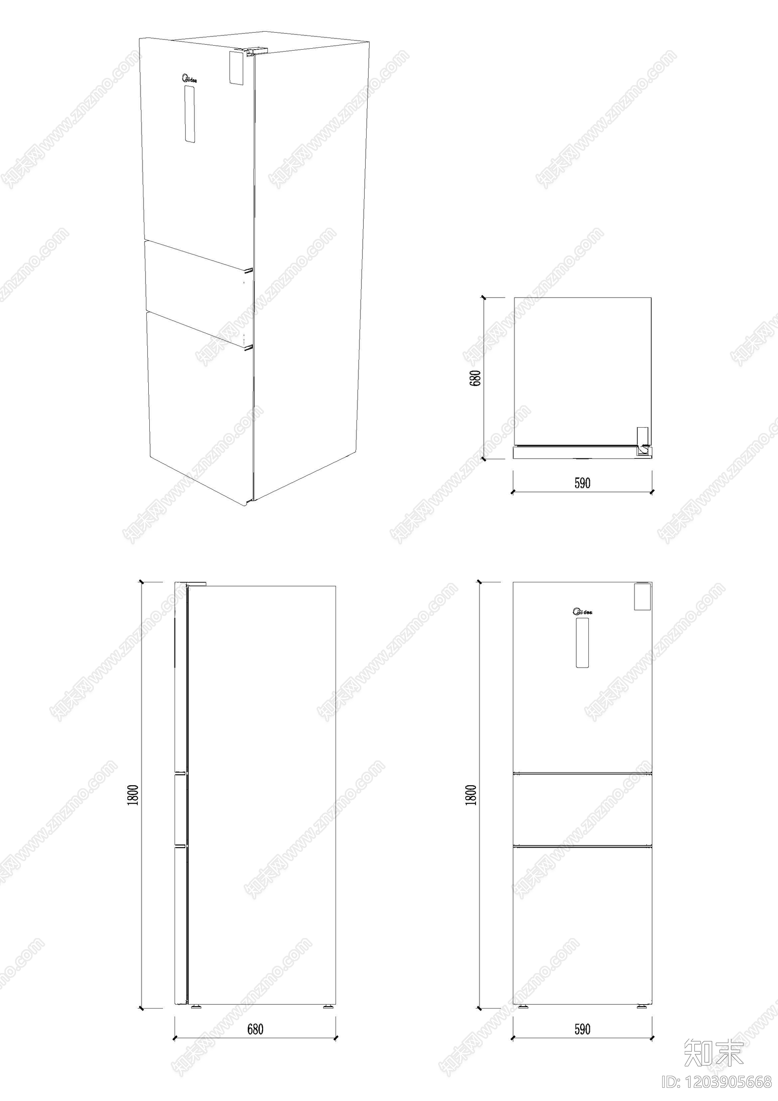 电器三视图施工图下载【ID:1203905668】