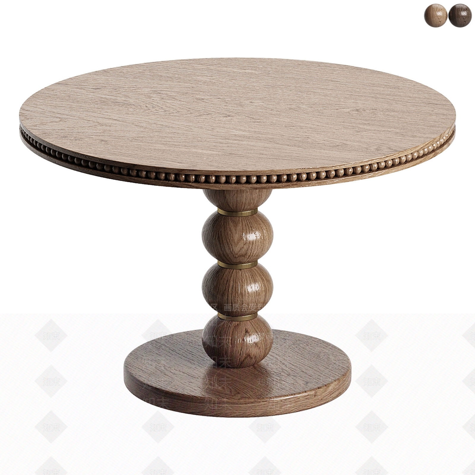 侘寂原木餐桌3D模型下载【ID:1203909149】