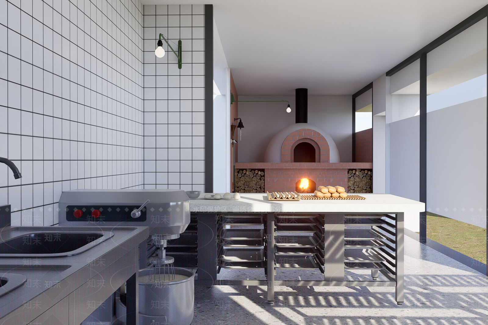 现代简约甜品面包店SU模型下载【ID:1203909641】