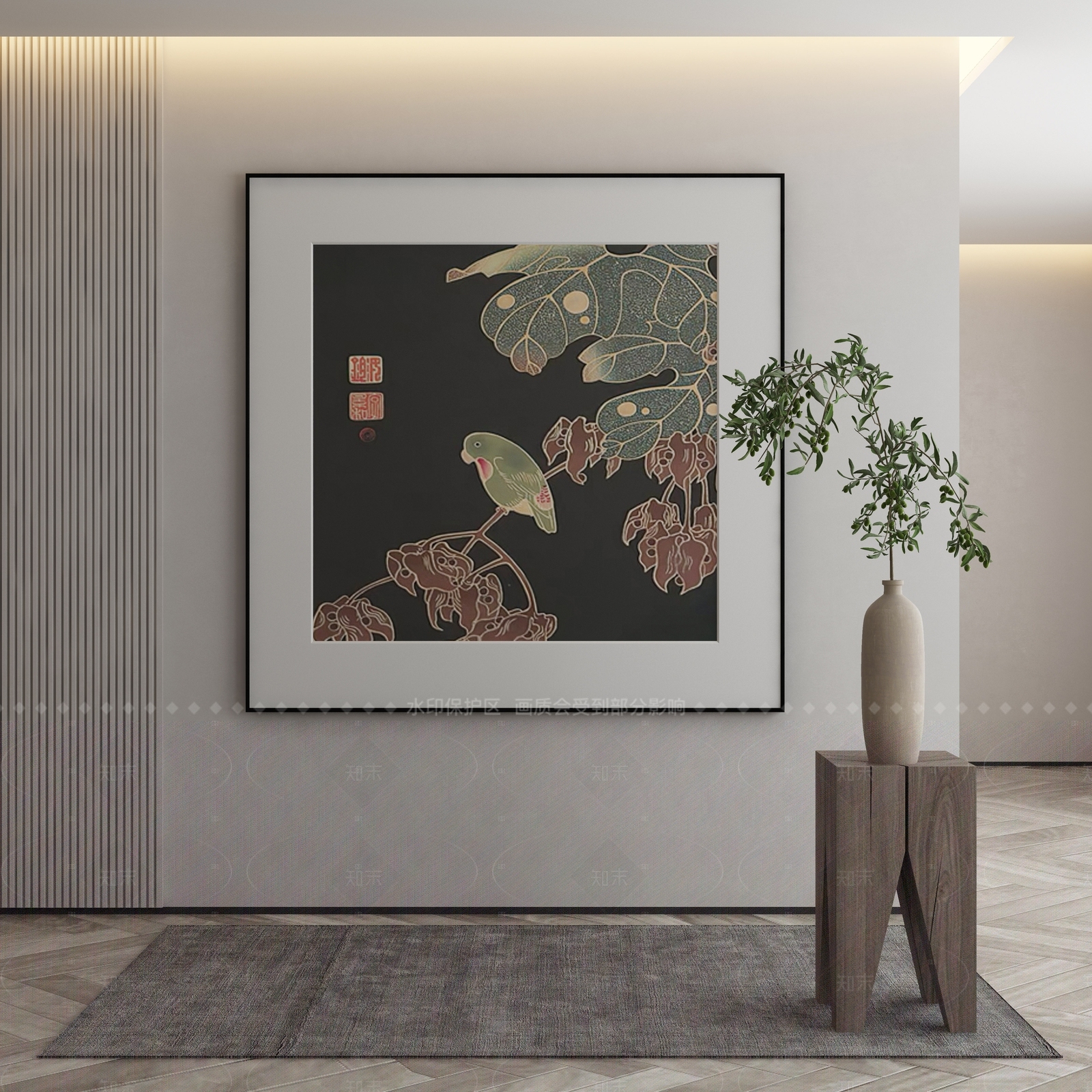 新中式侘寂挂画3D模型下载【ID:1205645729】