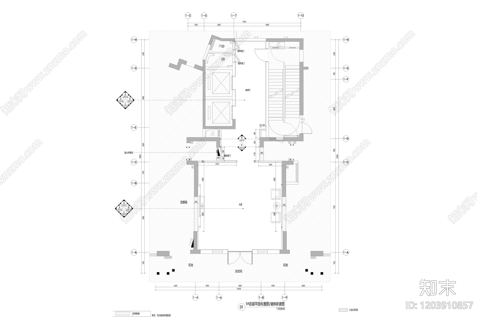 现代意式大厅施工图下载【ID:1203910857】
