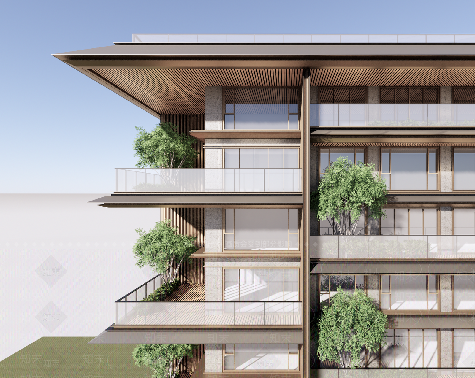 现代新中式高层住宅SU模型下载【ID:1203921112】