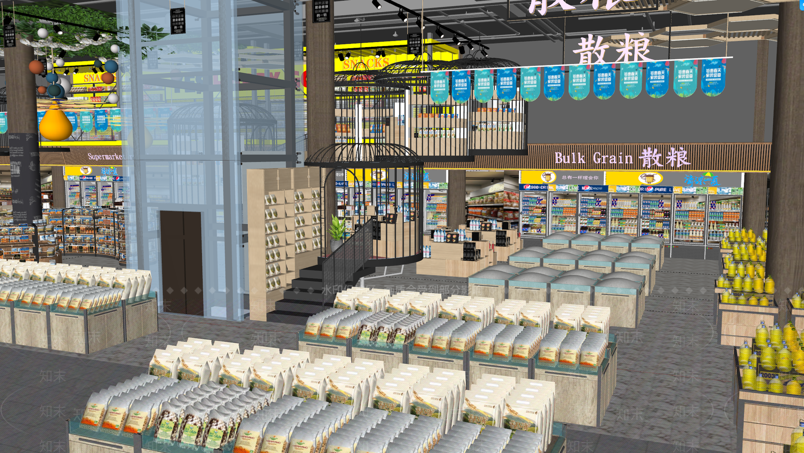 现代超市SU模型下载【ID:1203921720】