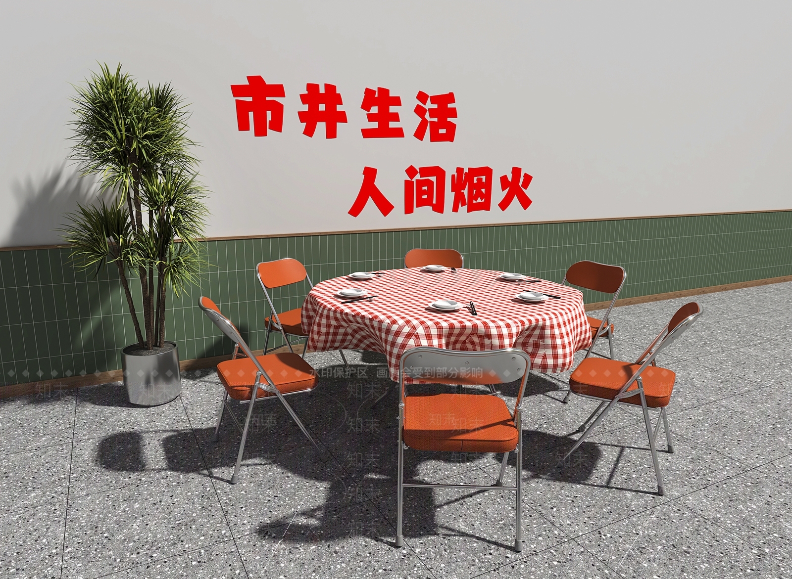 现代工业餐桌椅3D模型下载【ID:1203922188】
