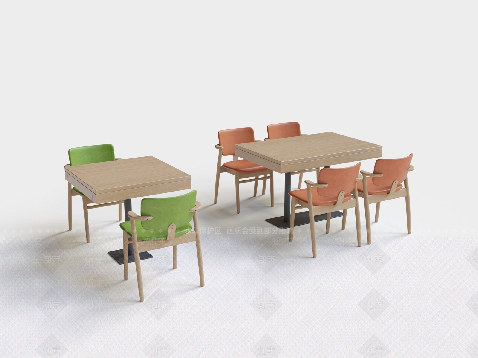 现代新中式餐桌椅3D模型下载【ID:1203923575】