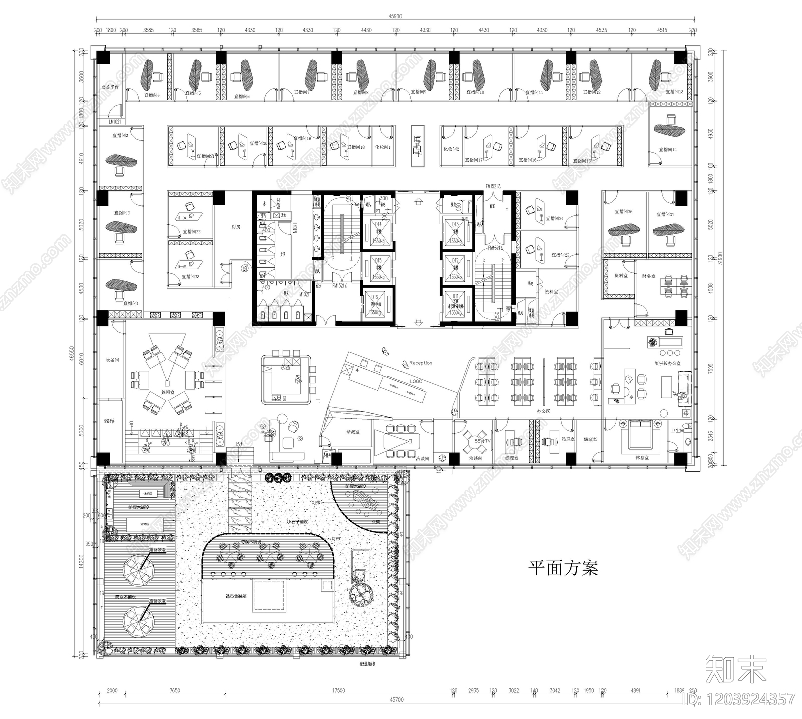 现代直播间cad施工图下载【ID:1203924357】
