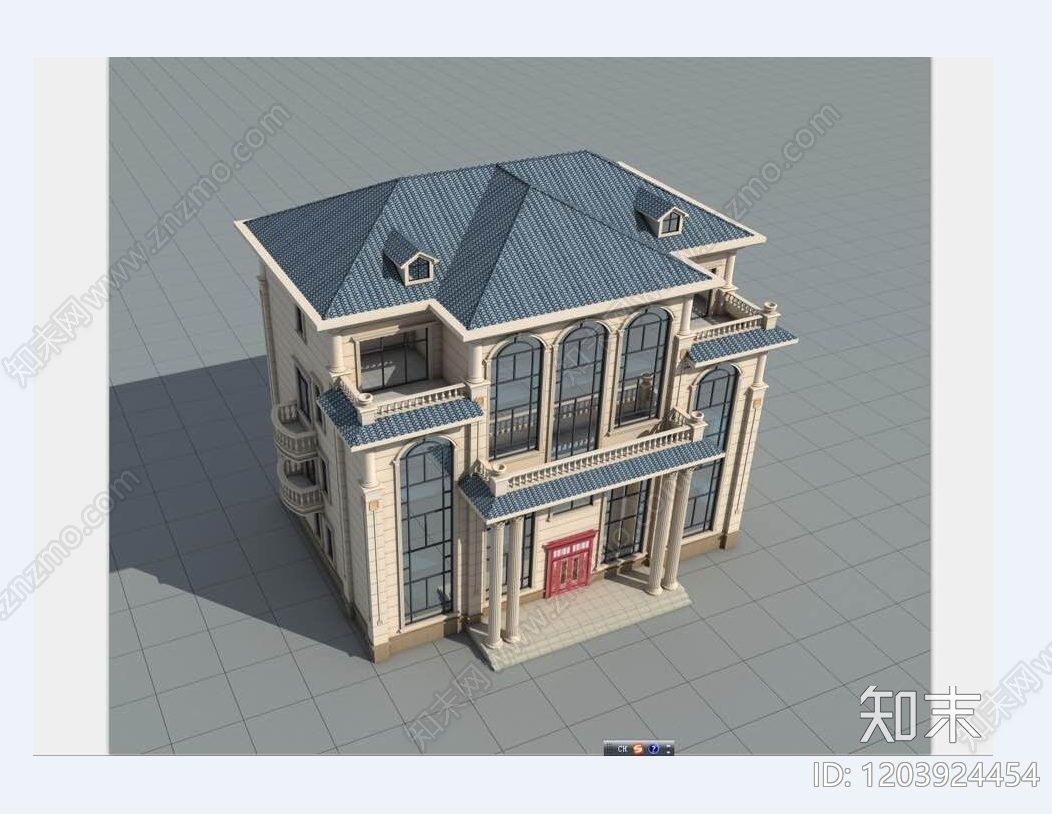 欧式简欧别墅建筑cad施工图下载【ID:1203924454】
