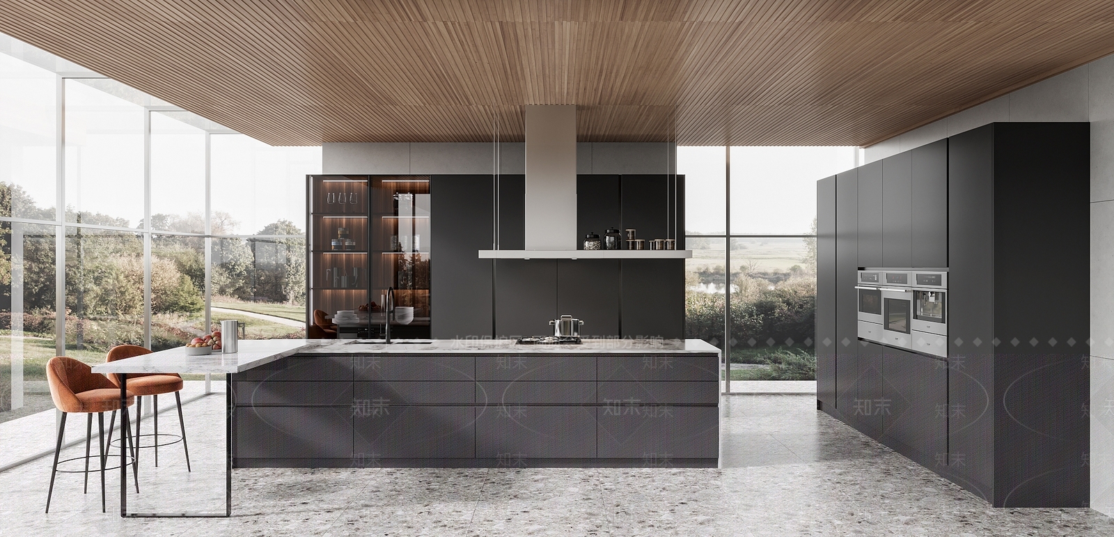 现代开放式厨房3D模型下载【ID:1203924851】