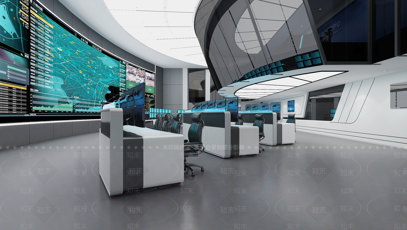 现代办公大厅3D模型下载【ID:1203925535】