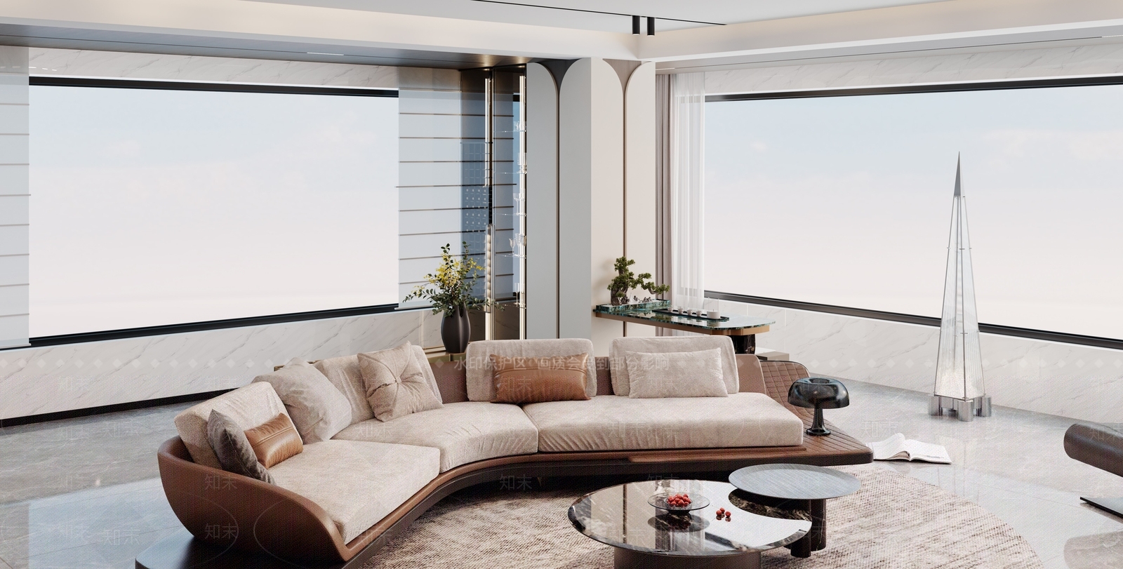 意式轻奢家居客厅3D模型下载【ID:1203925641】