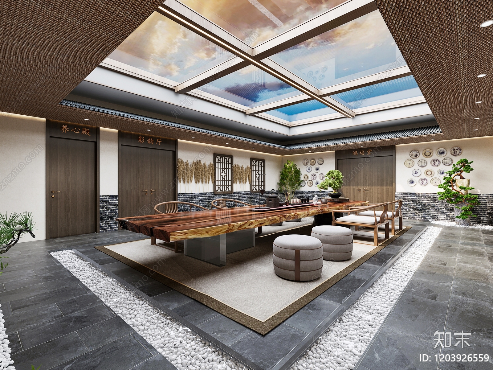 中式新中式其他休闲娱乐空间cad施工图下载【ID:1203926559】