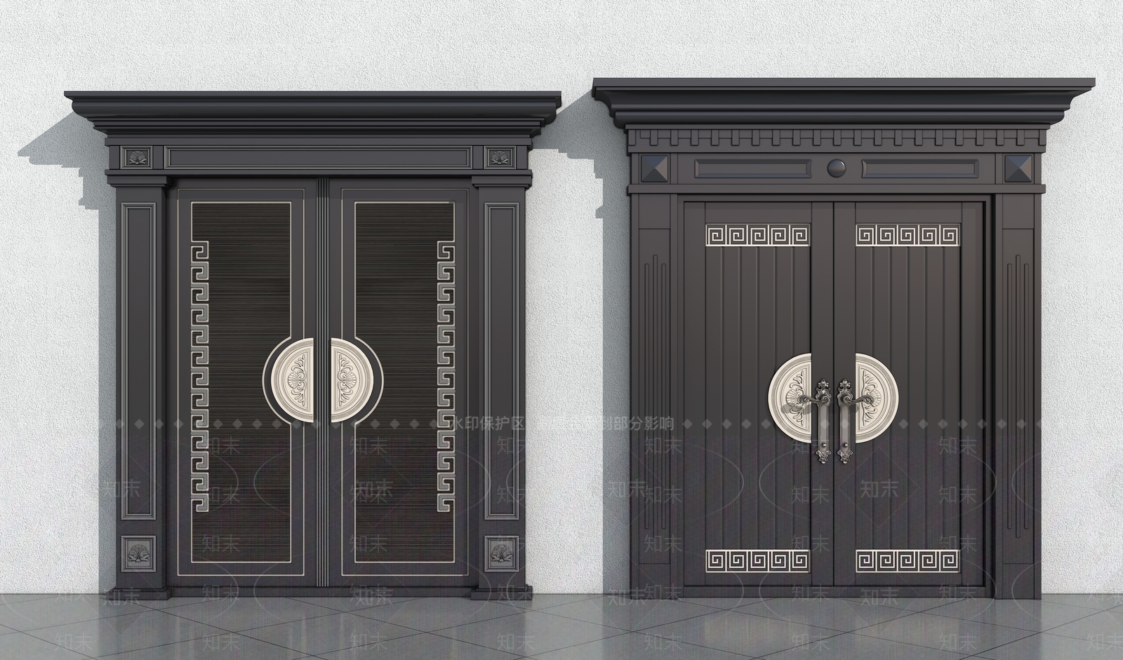 中式新中式双开门3D模型下载【ID:1203927178】