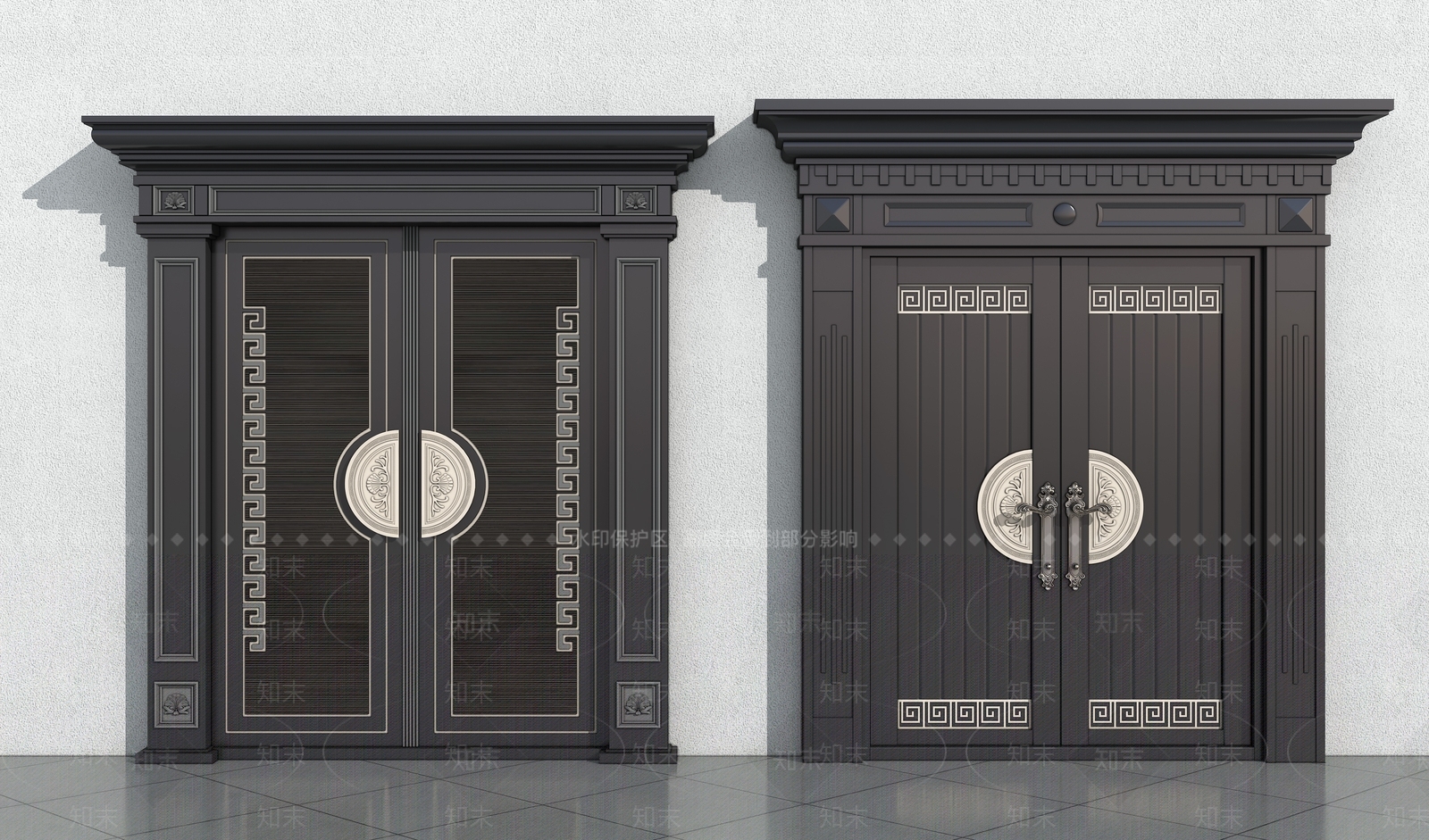 中式新中式双开门SU模型下载【ID:1203927364】
