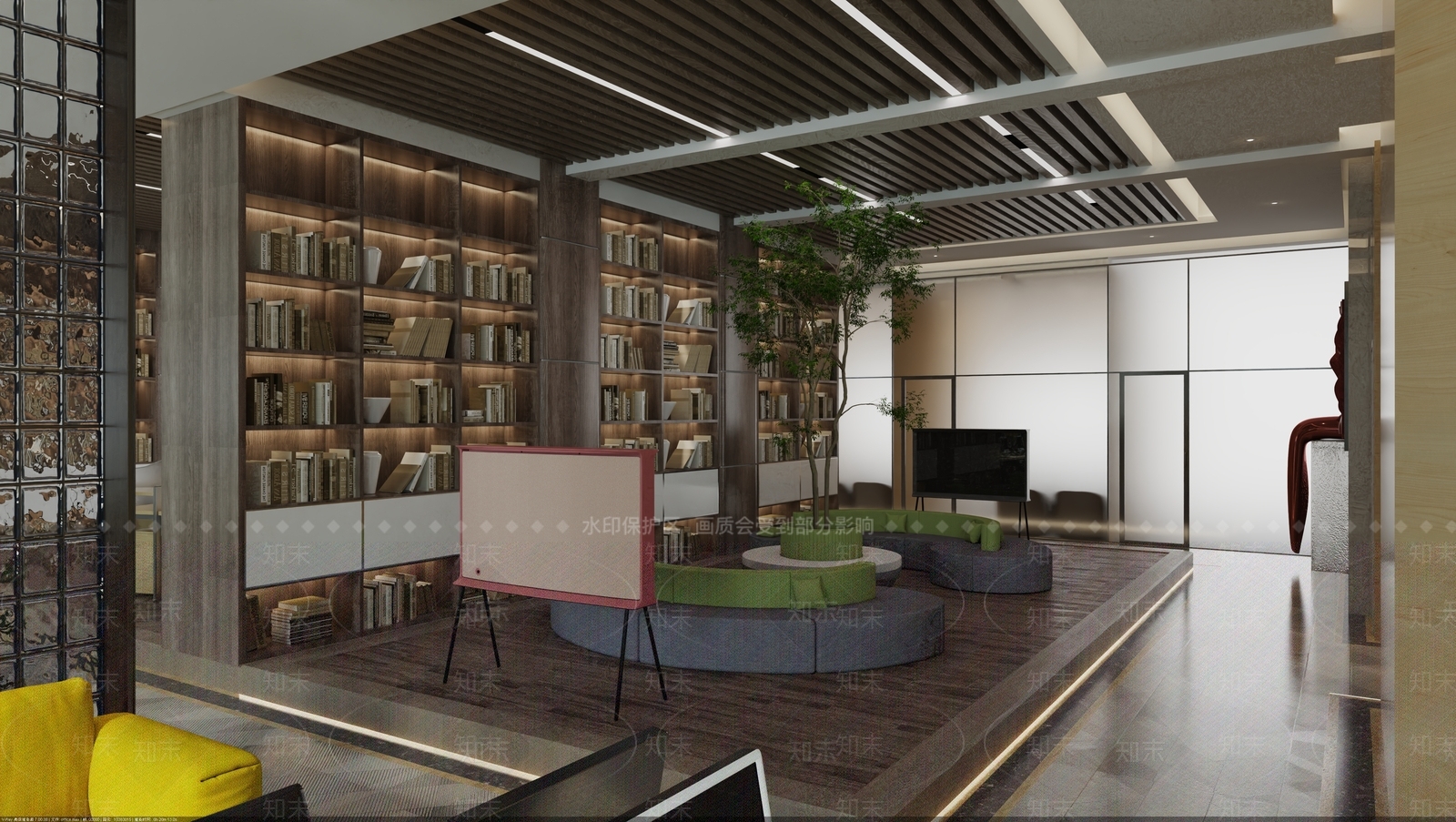 现代办公大厅3D模型下载【ID:1203927357】