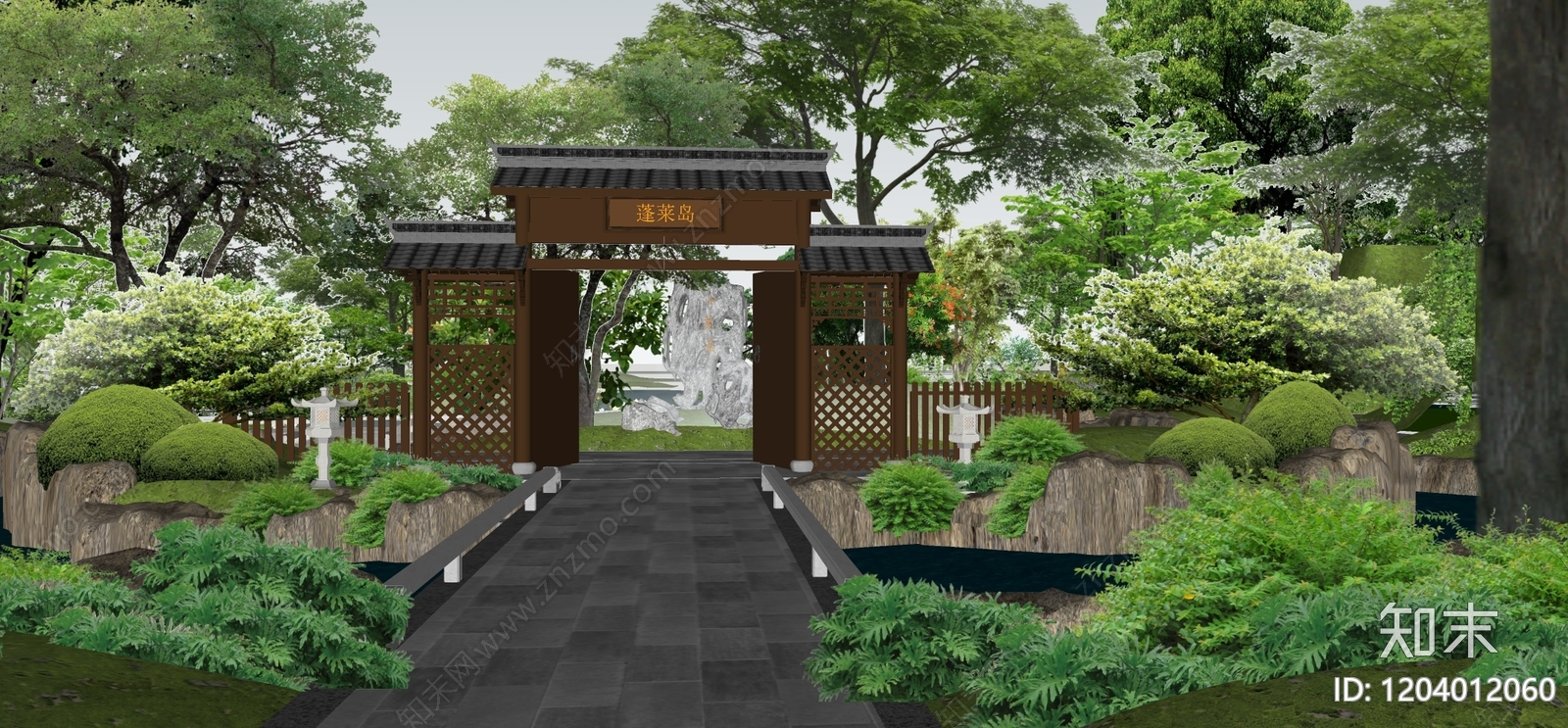 中式牌坊牌楼SU模型下载【ID:1204012060】