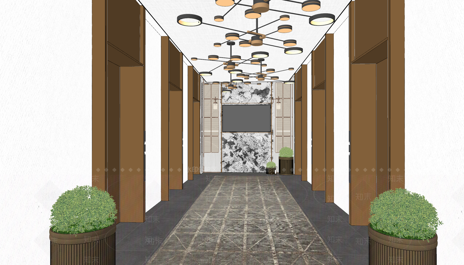 现代中古其他酒店空间SU模型下载【ID:1203931535】
