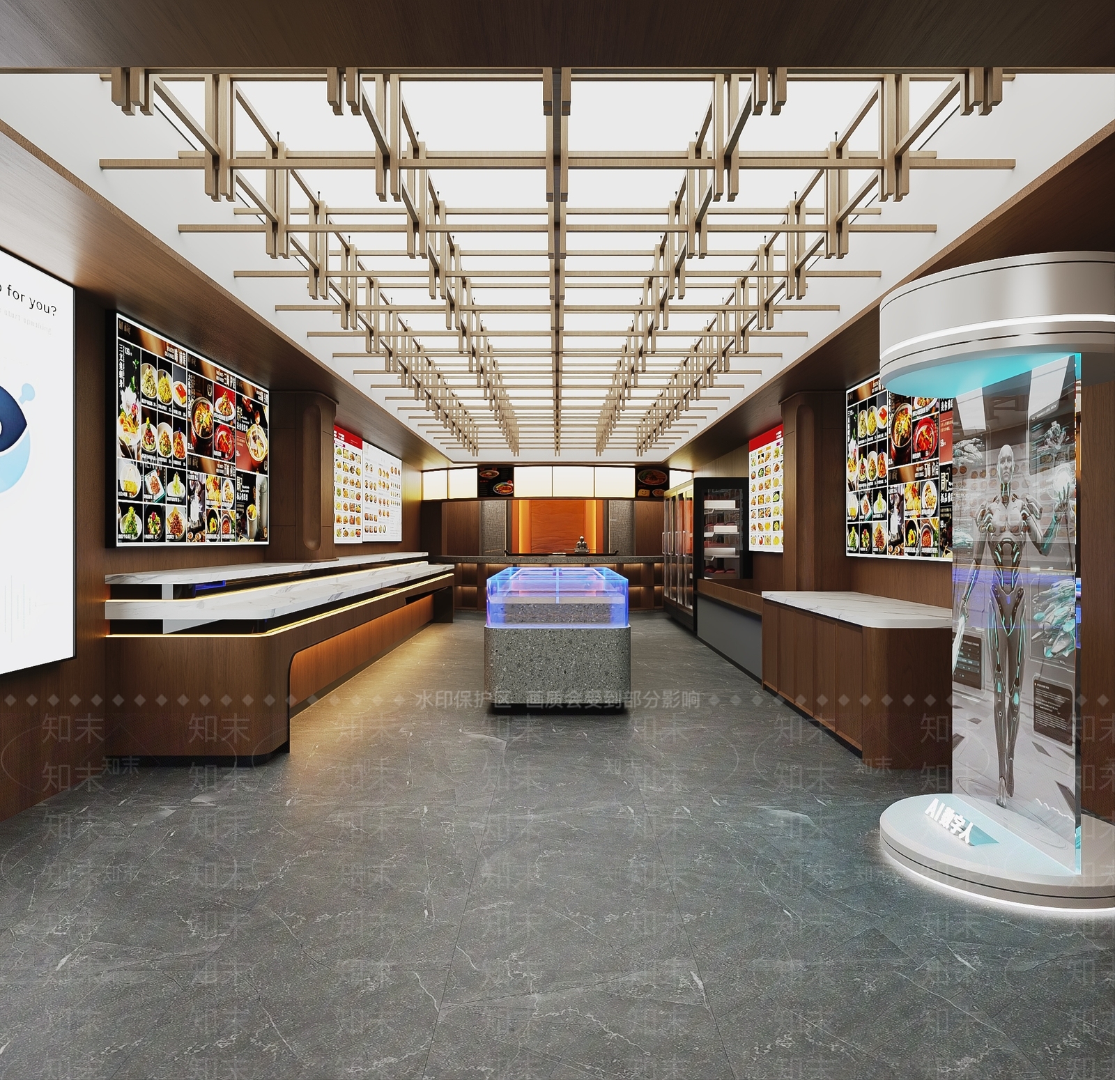 新中式中式中餐厅3D模型下载【ID:1203931728】