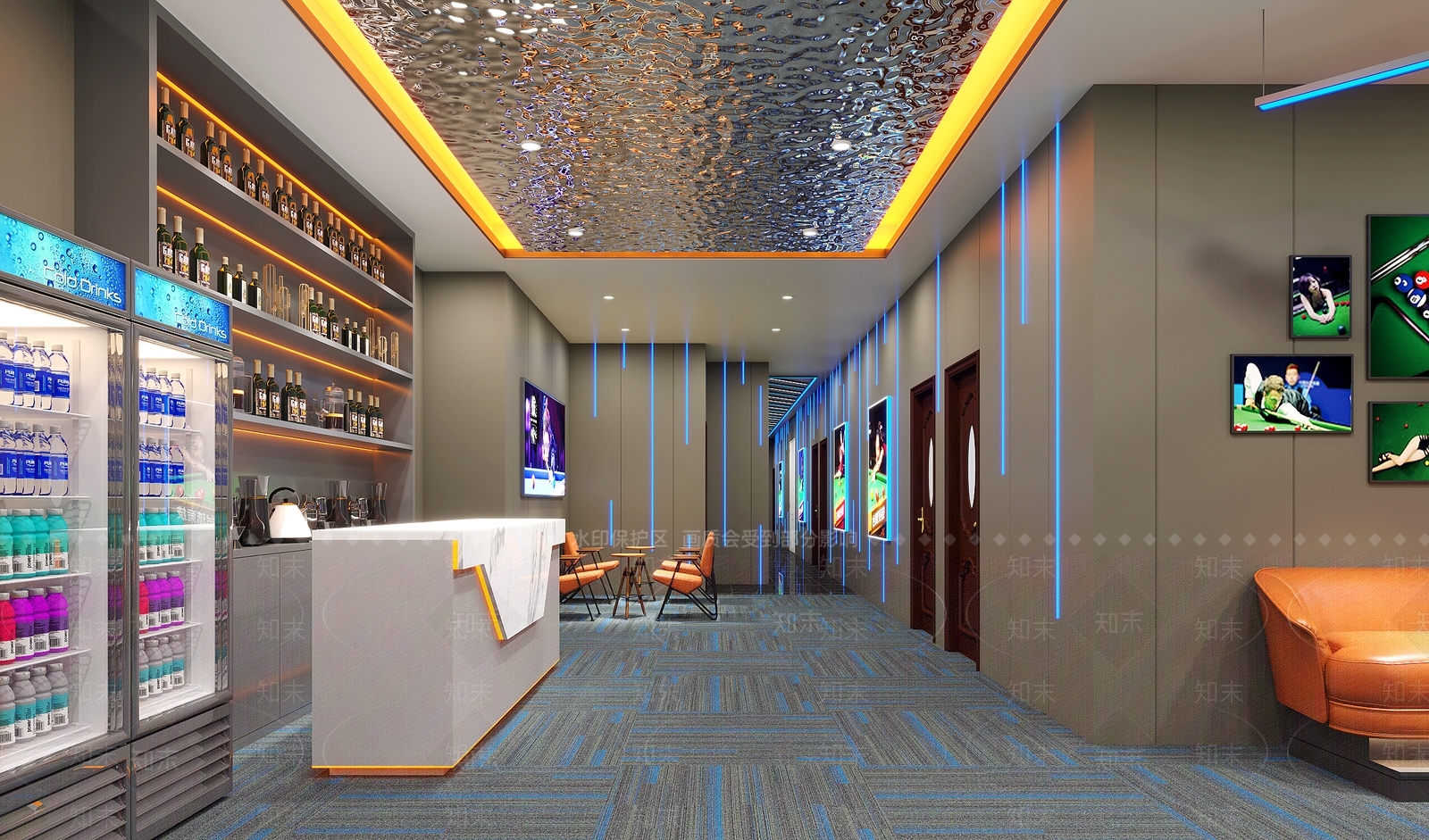 现代台球室3D模型下载【ID:1203932248】