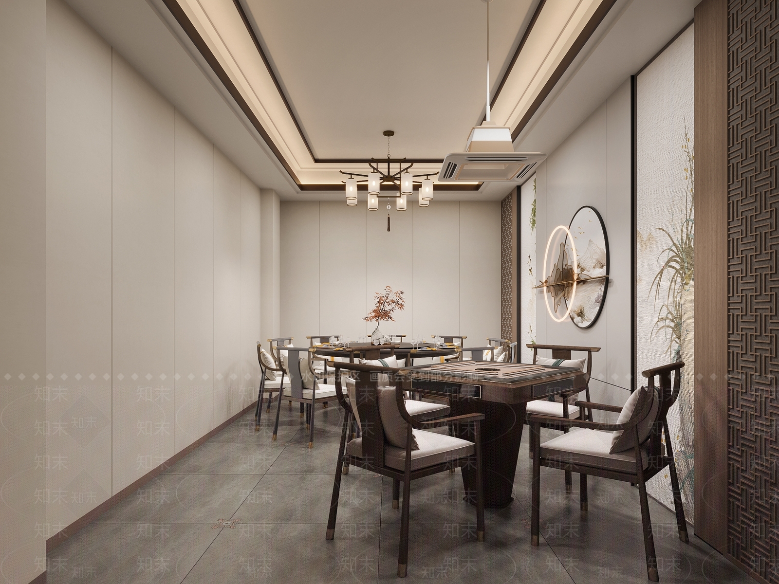中式新中式包厢3D模型下载【ID:1203936215】