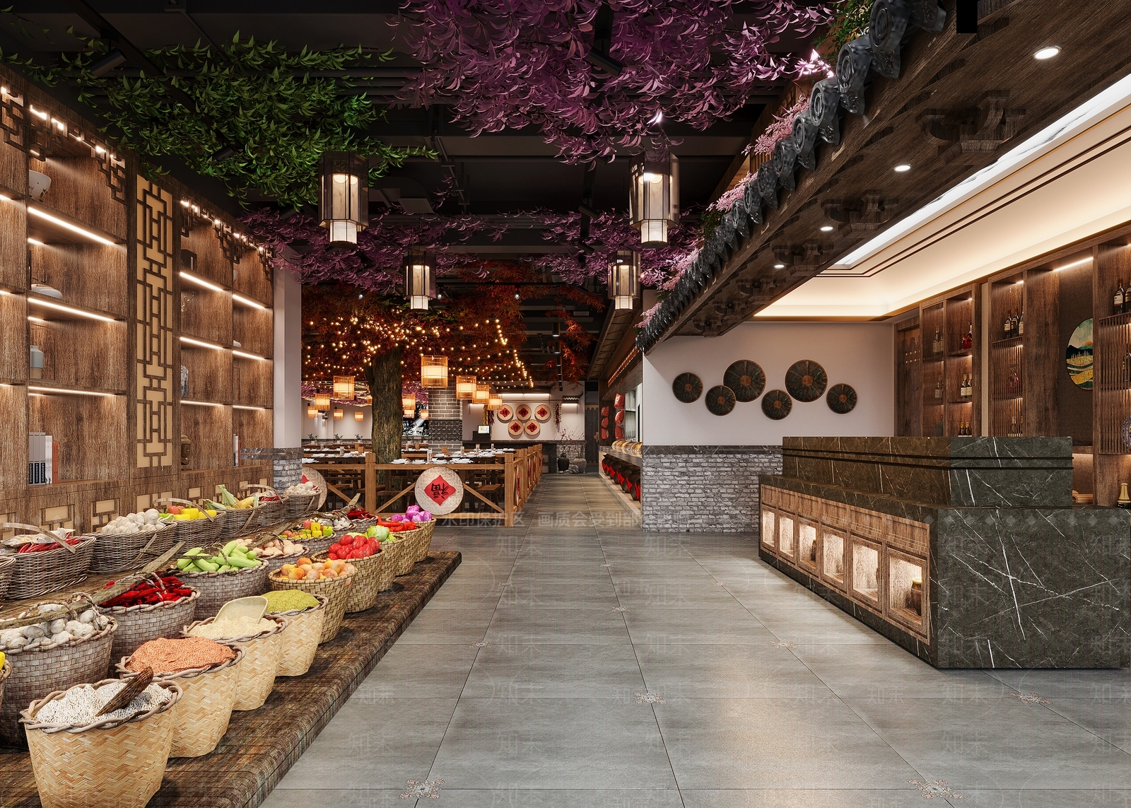 中式新中式中餐厅3D模型下载【ID:1203936239】