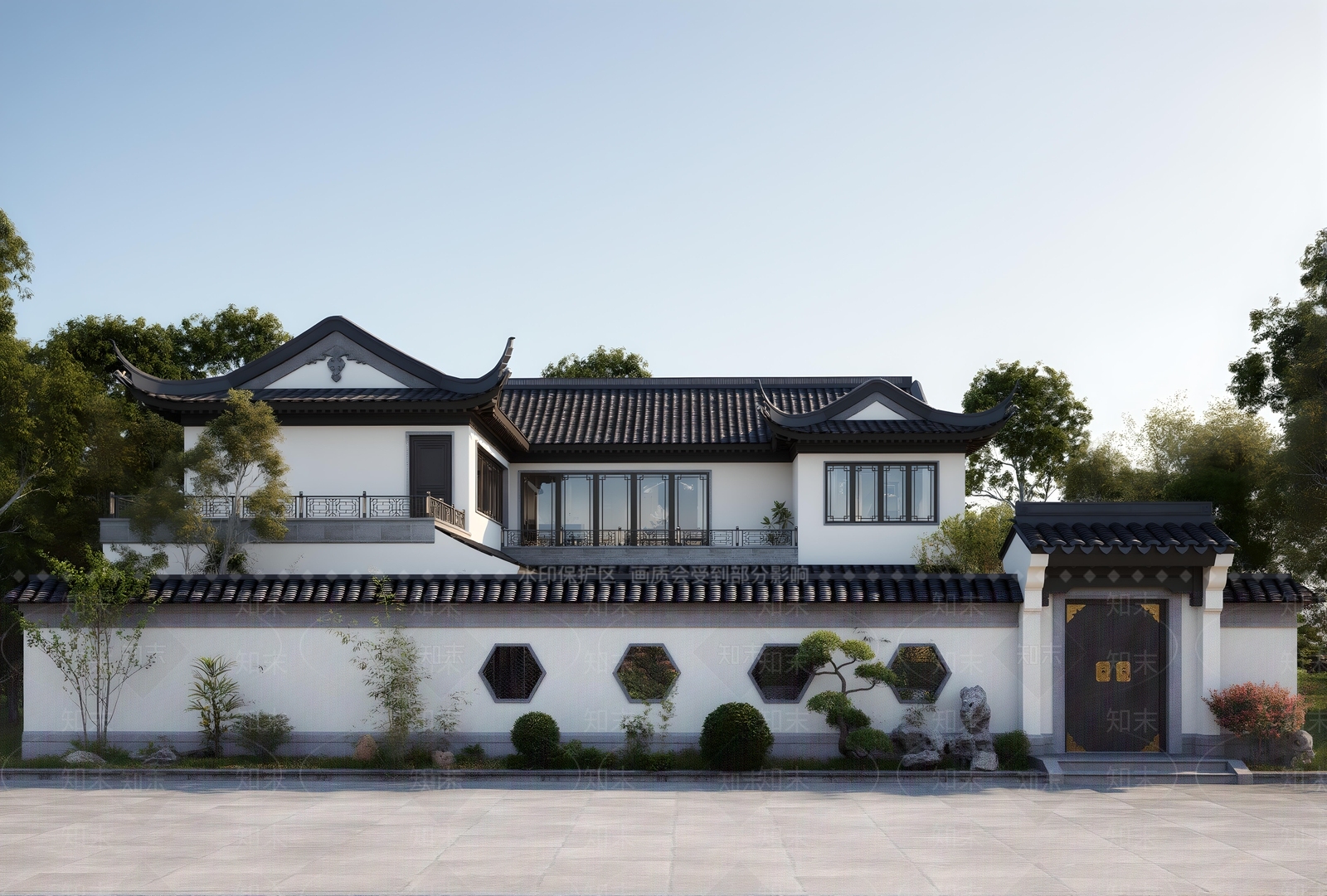 新中式乡村民房SU模型下载【ID:1203937008】