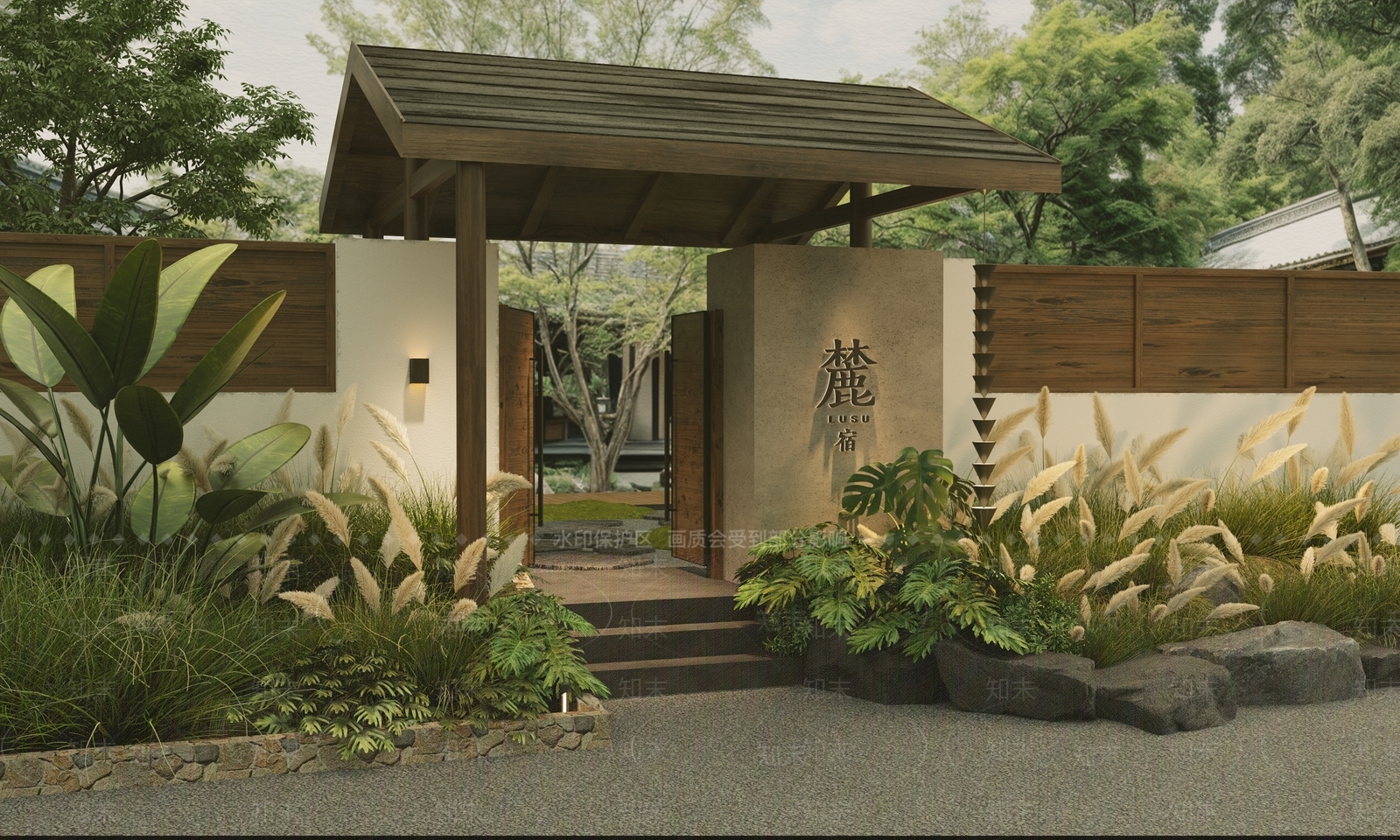 侘寂禅意乡村庭院SU模型下载【ID:1203937927】