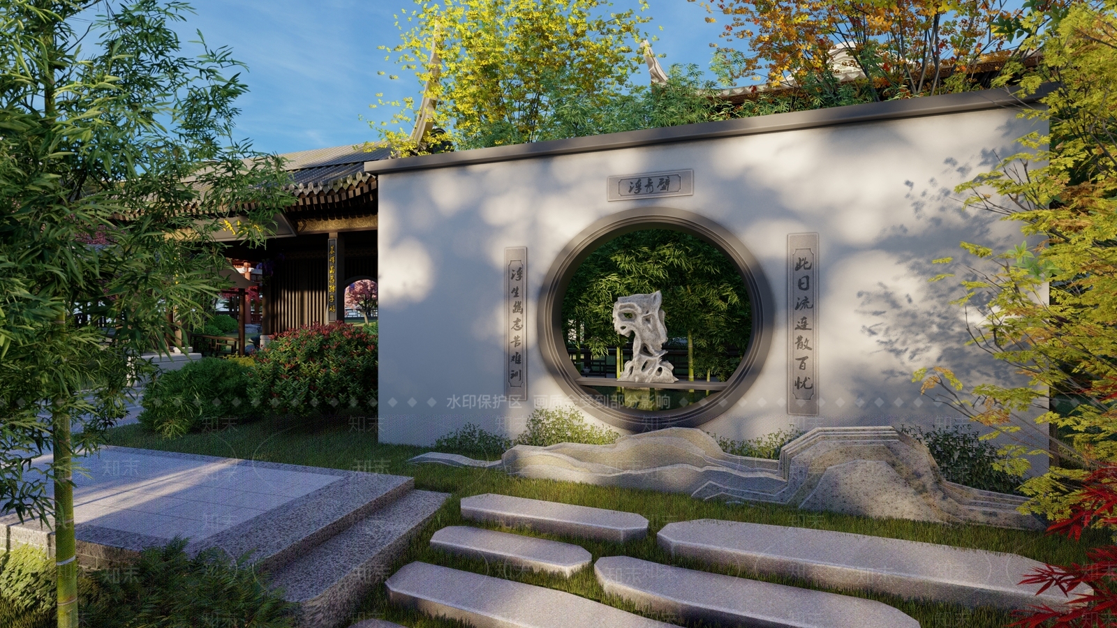 中式古建筑SU模型下载【ID:1203941534】