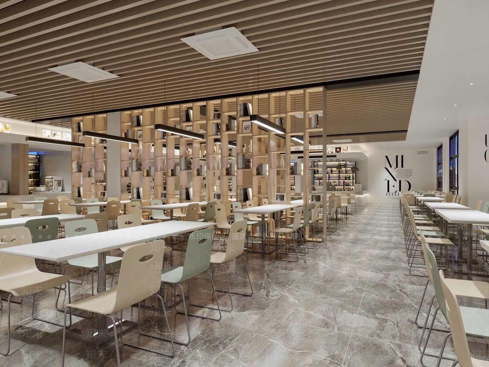 现代食堂3D模型下载【ID:1203941748】