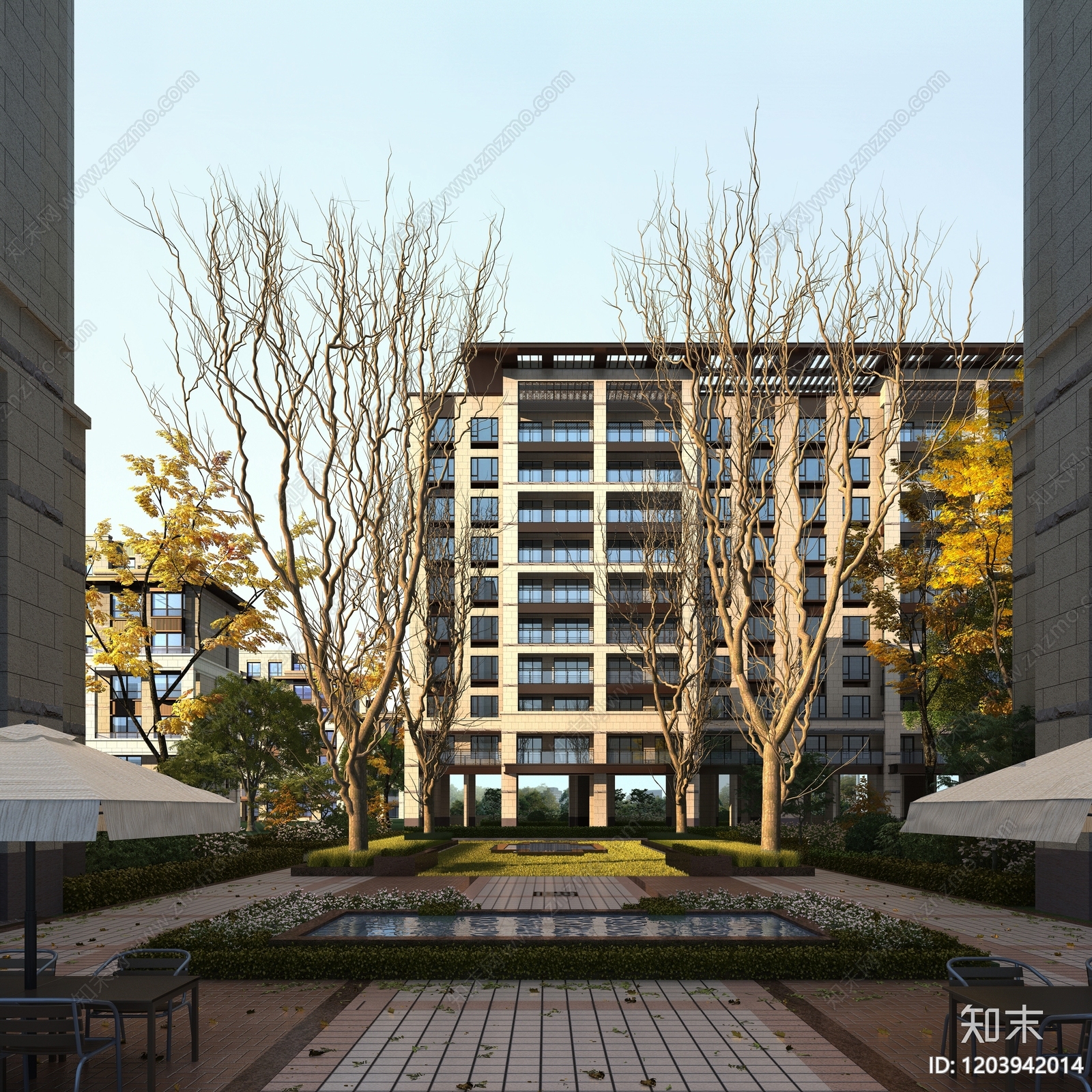 新中式小区建筑下载【ID:1203942014】
