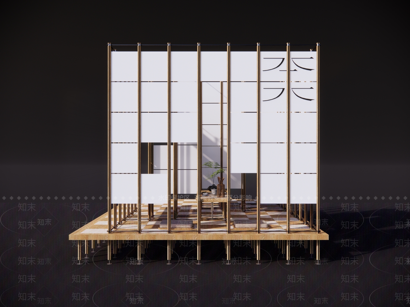 现代简约亭子SU模型下载【ID:1203942017】