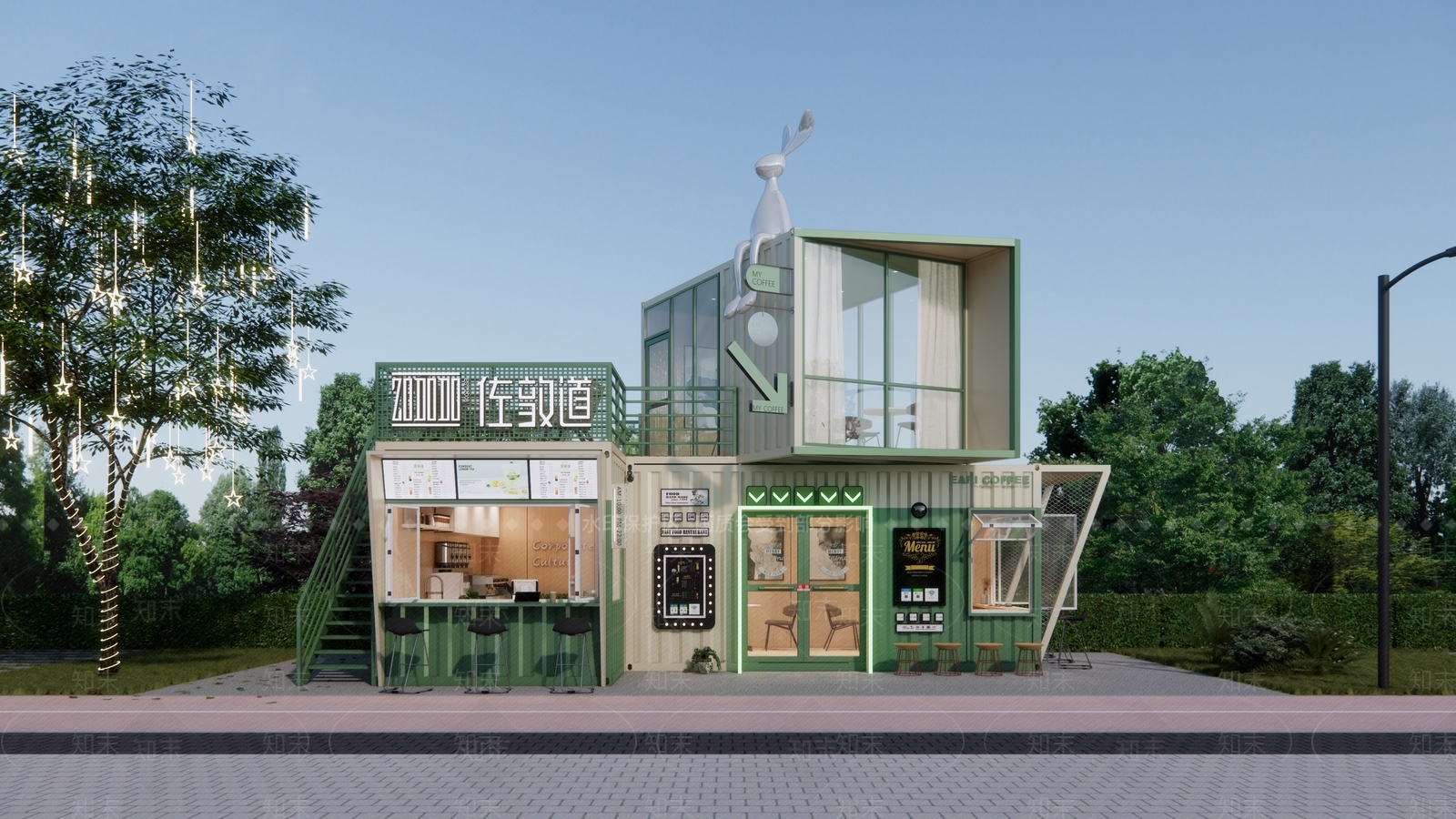 现代餐饮建筑SU模型下载【ID:1203944516】