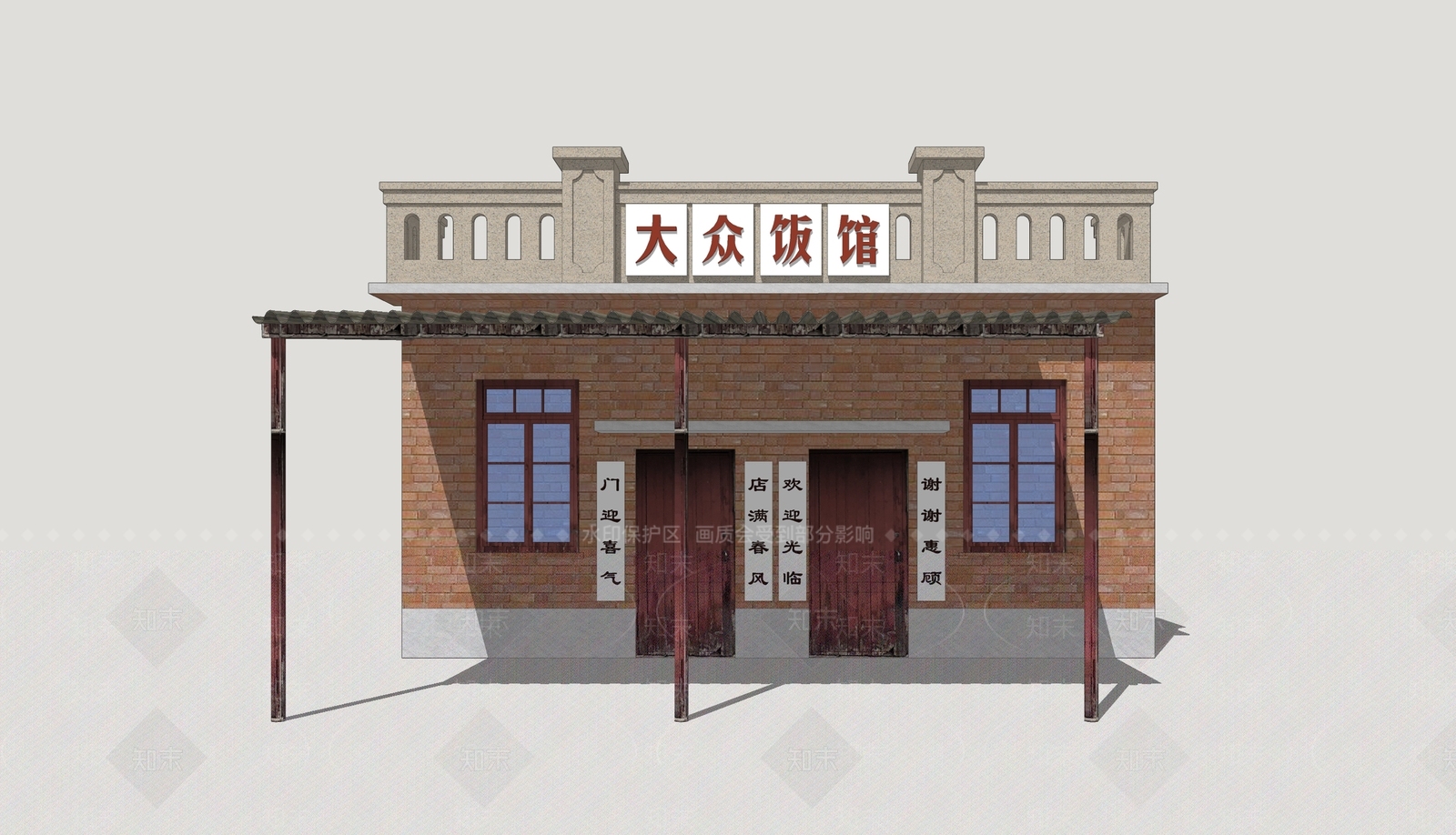 中式门头SU模型下载【ID:1203953105】
