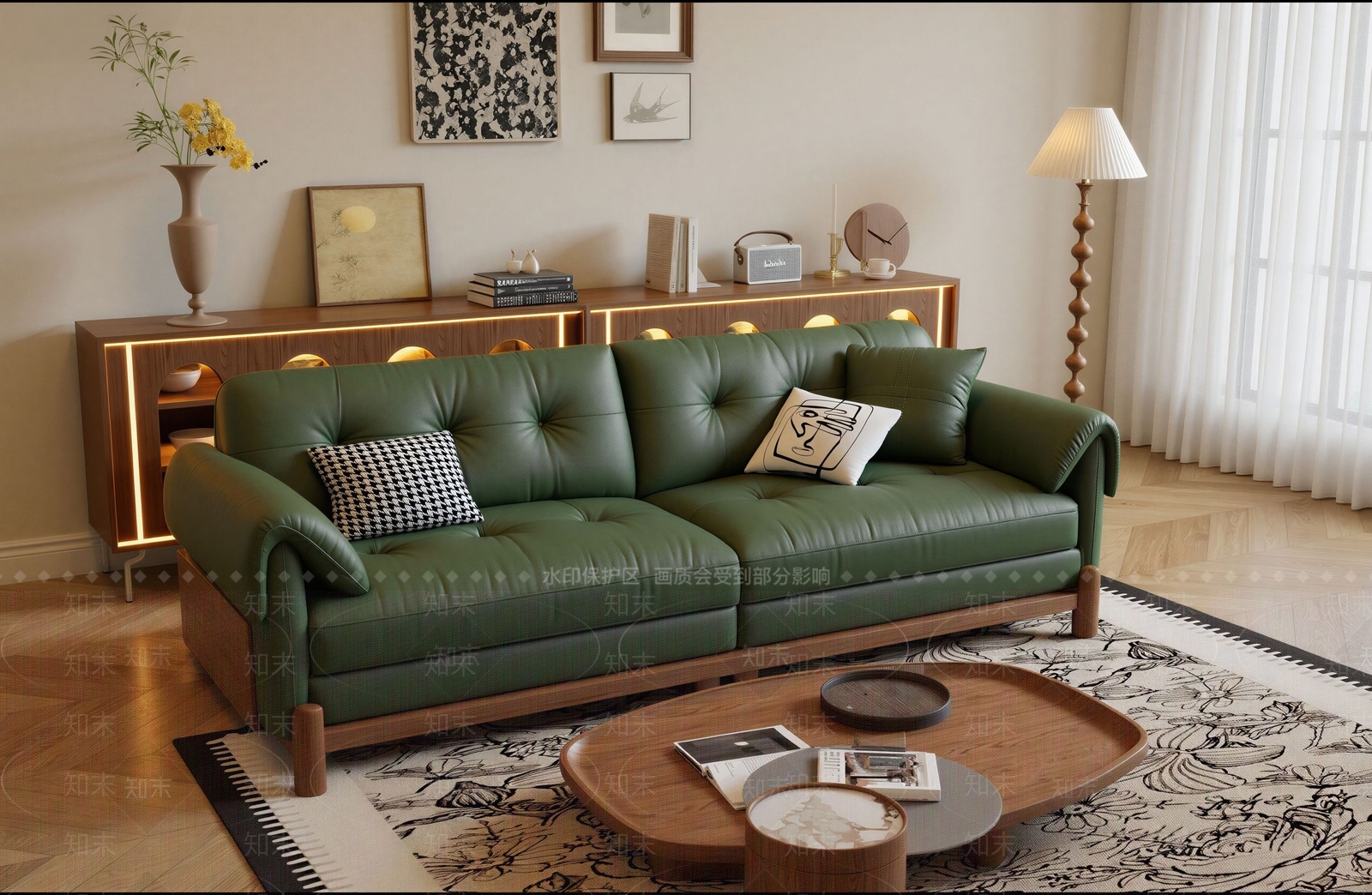 美式复古双人沙发3D模型下载【ID:1203953301】