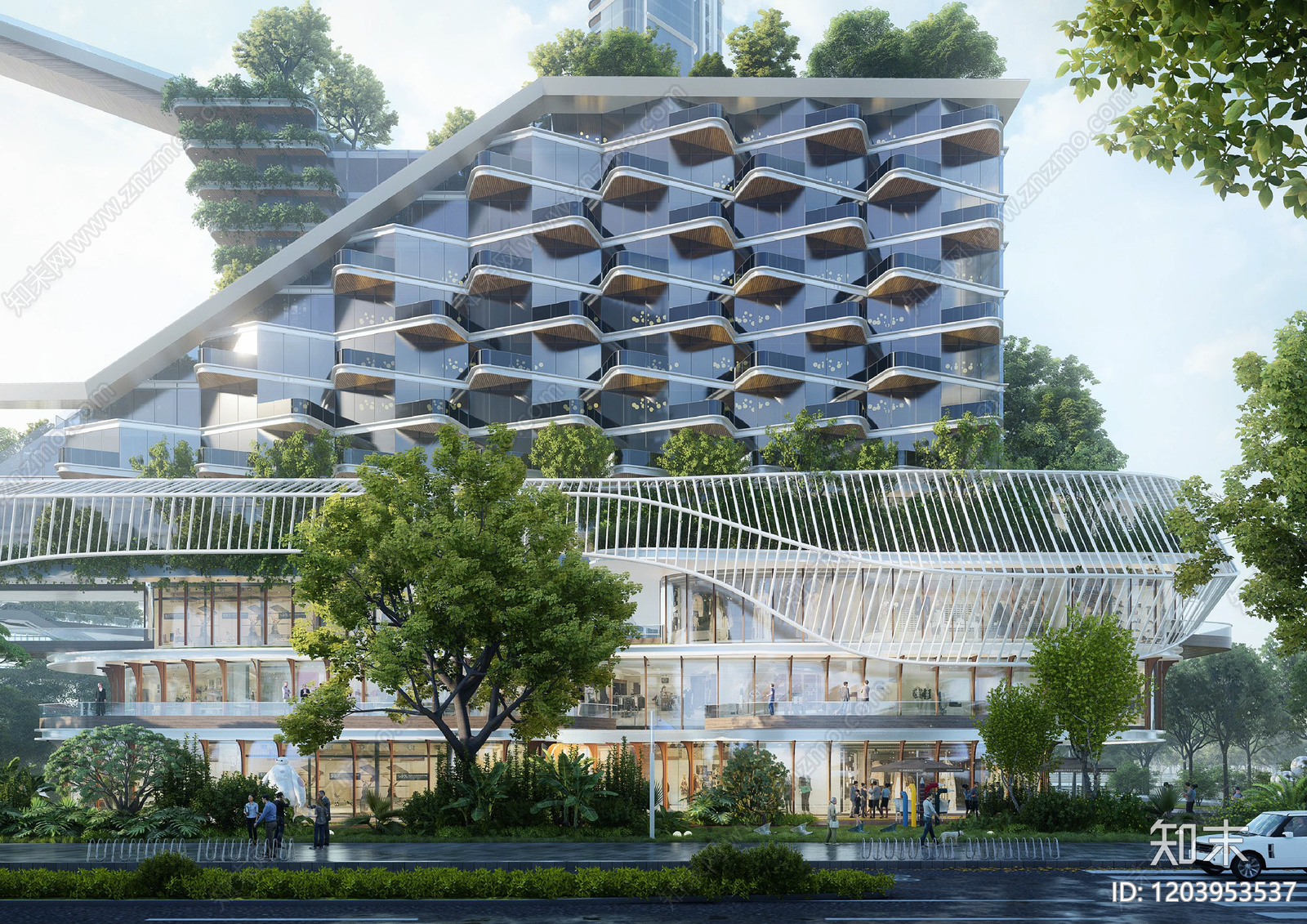 现代轻奢酒店建筑下载【ID:1203953537】