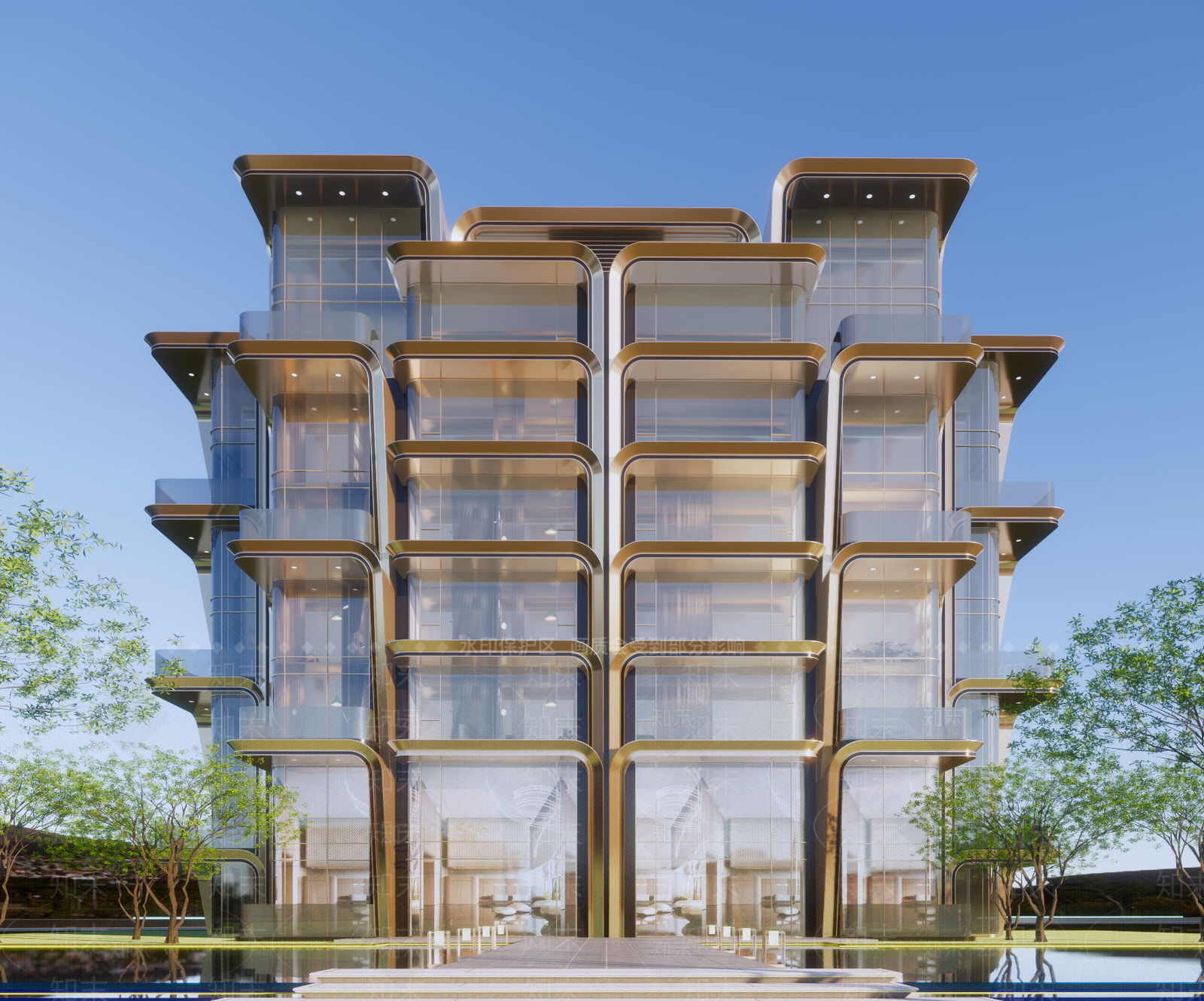 现代轻奢多层住宅SU模型下载【ID:1203953744】