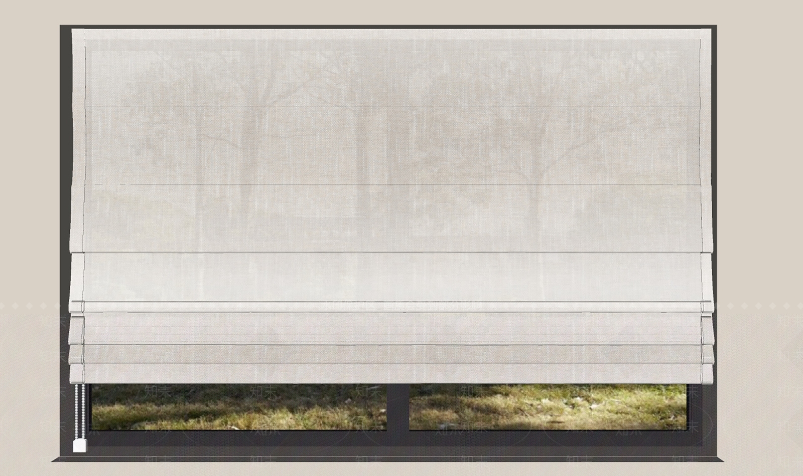 现代窗帘SU模型下载【ID:1203953665】