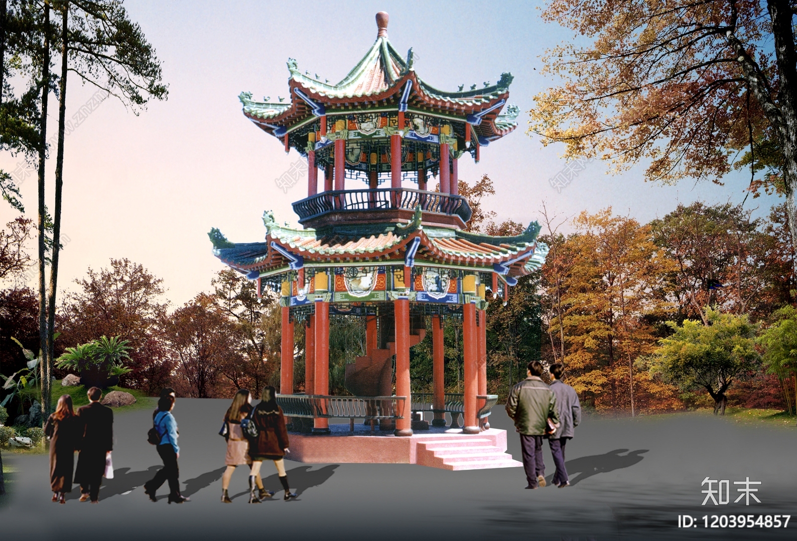 仿古建筑cad施工图下载【ID:1203954857】
