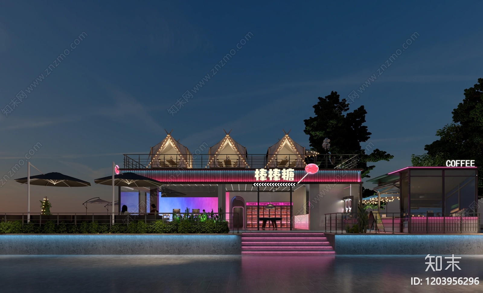 简约极简酒馆3D模型下载【ID:1203956296】