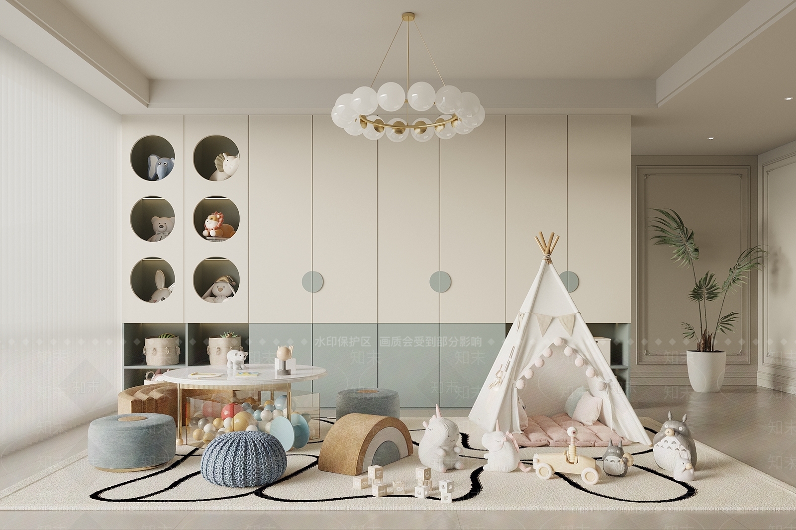 现代儿童玩具房SU模型下载【ID:1203957526】