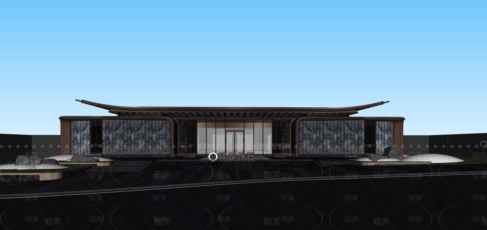 现代入口大门SU模型下载【ID:1203958605】